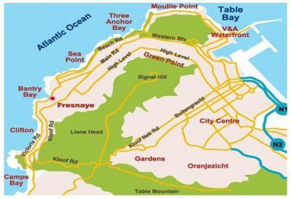 mapa Bantry Bay cape Town