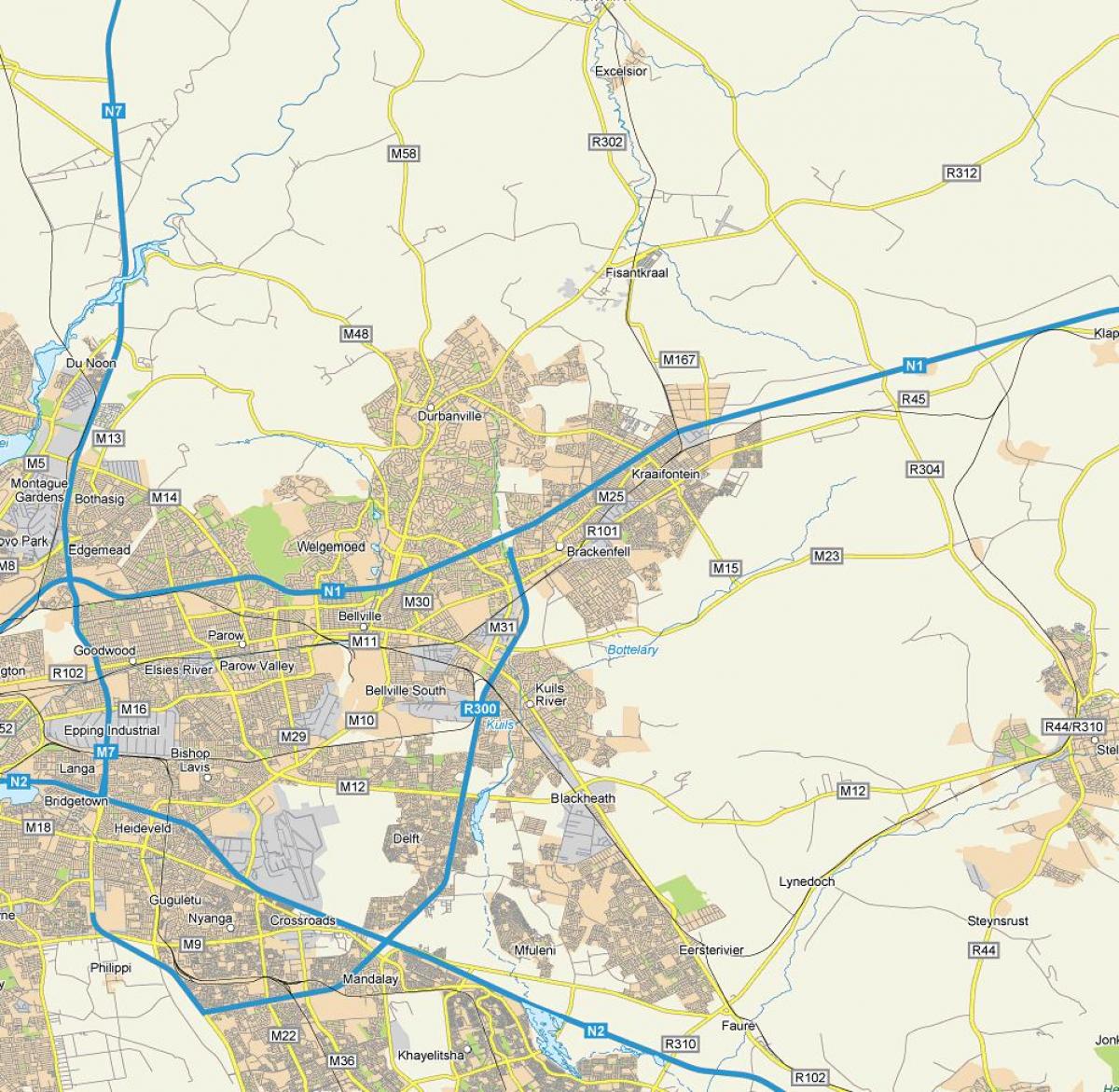 mapa brackenfell, tak cape Town