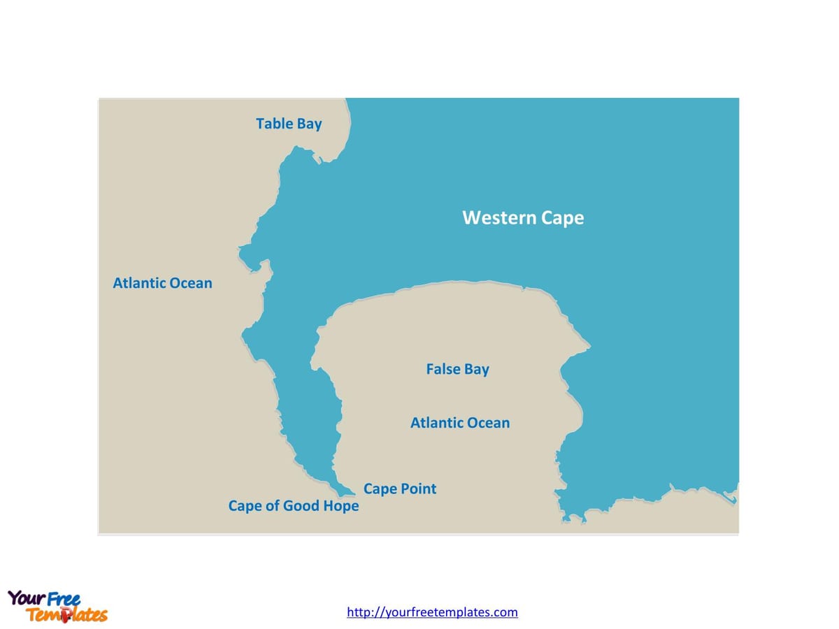 mapa cape Town, republika Południowej Afryki