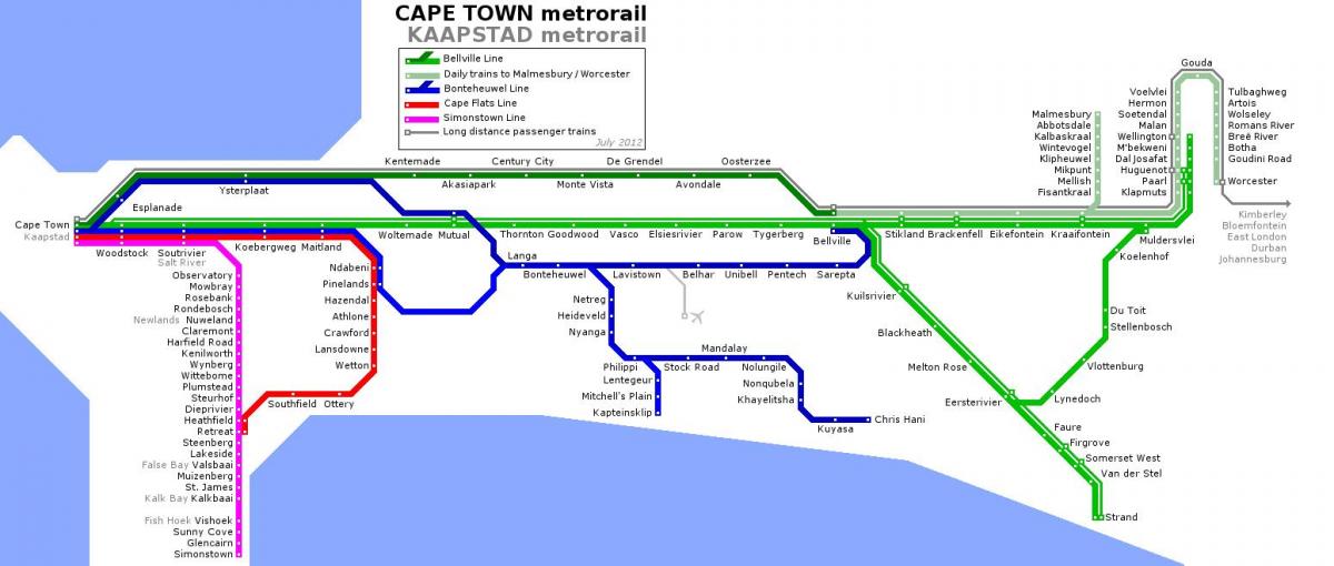 mapa metra Kapsztad