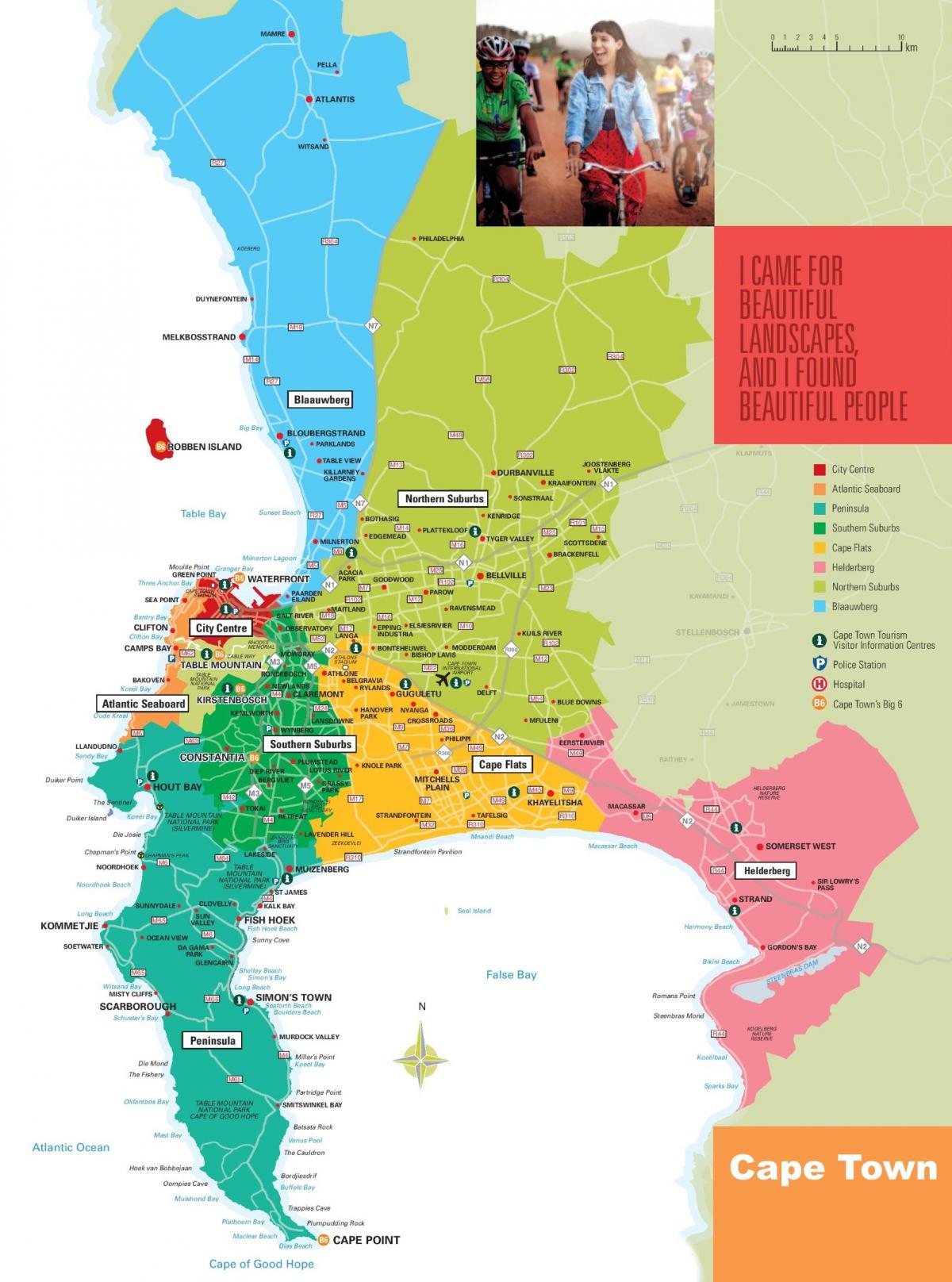 mapa Kapsztad i przedmieścia