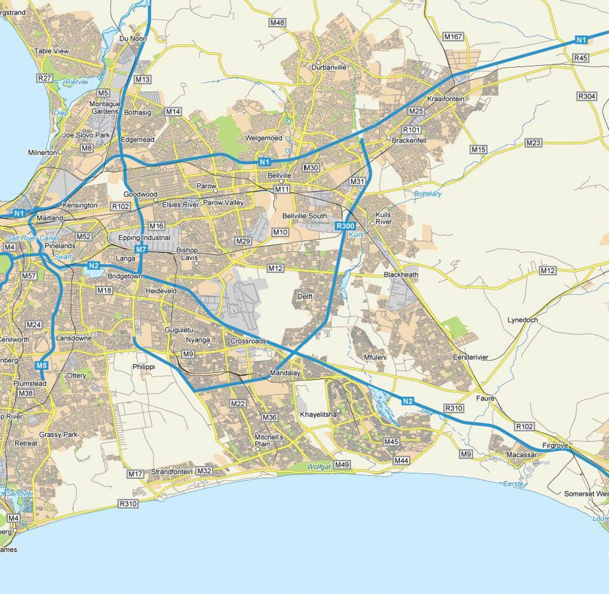mapa Delft Kapsztad