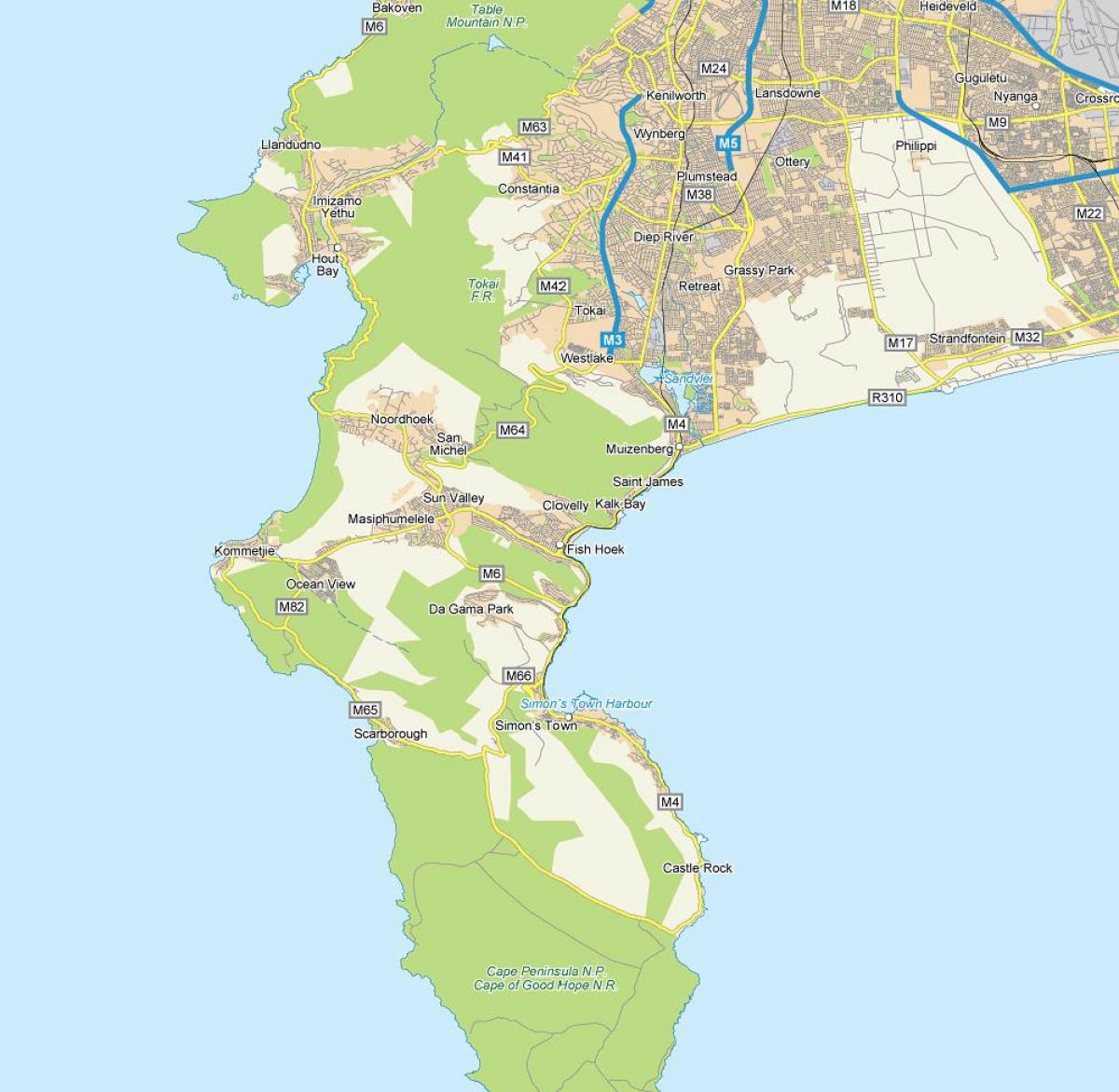 mapa Fish Hoek, republika południowej afryki