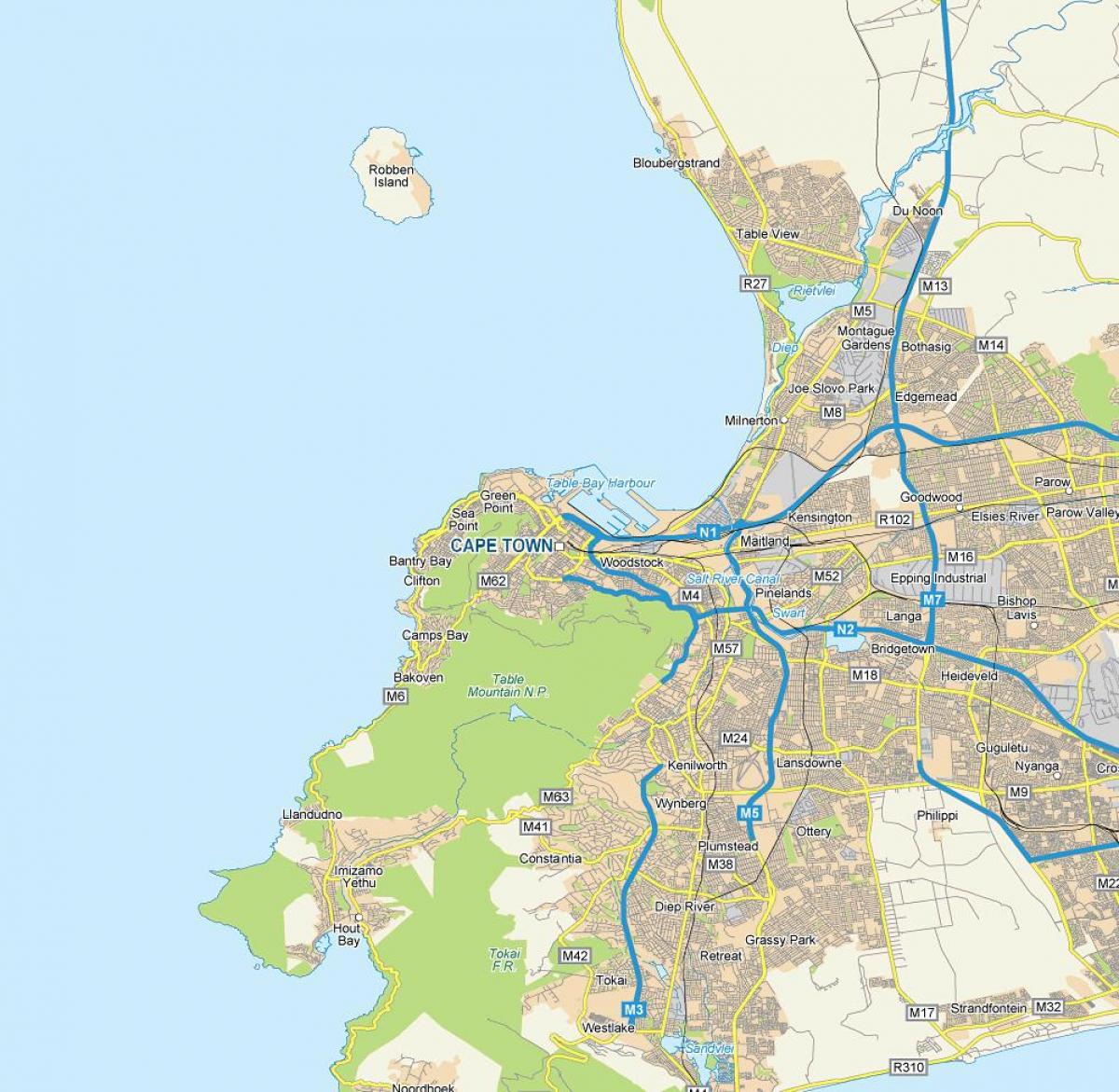 mapa Kapsztad эрф