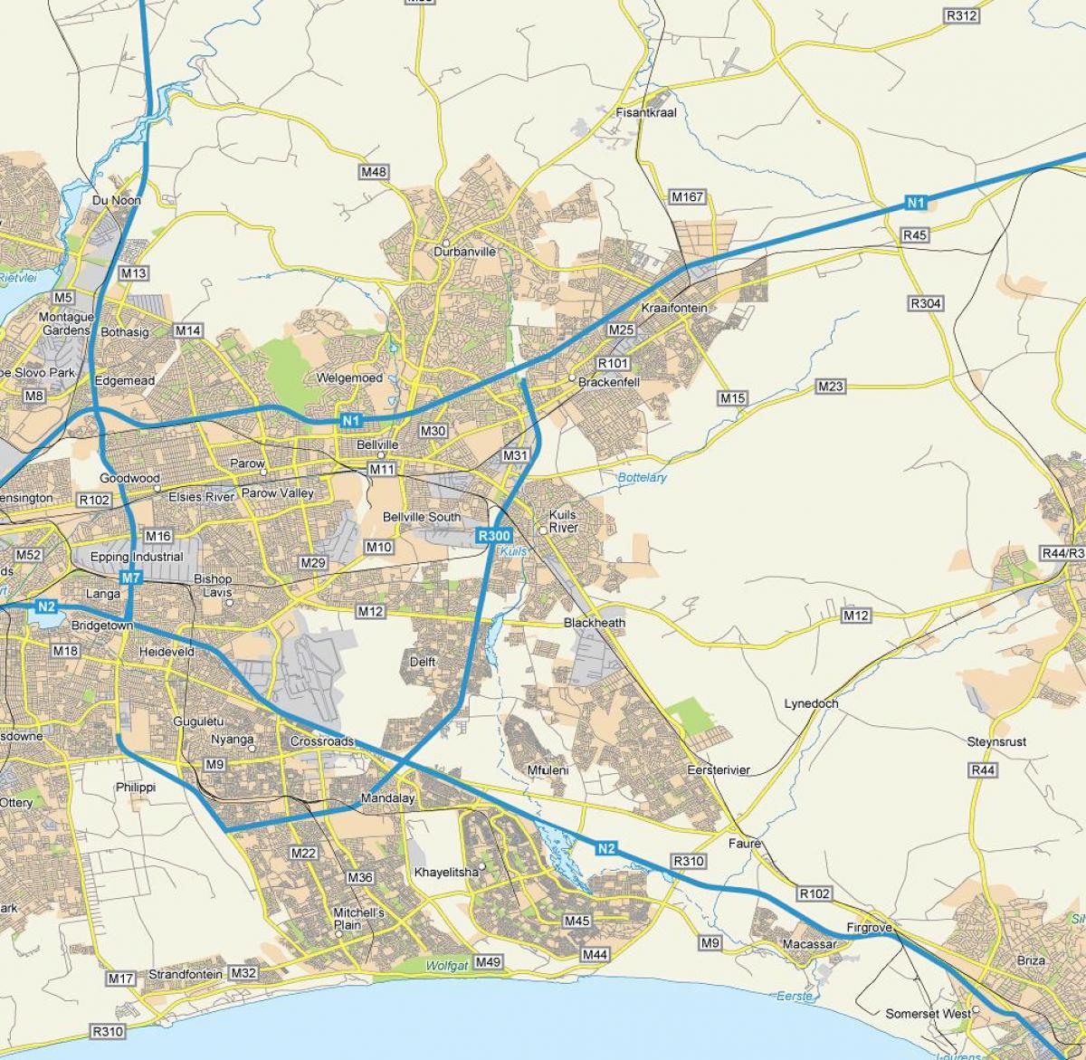 mapa kuilsriver społeczności lokalnych Kapsztad