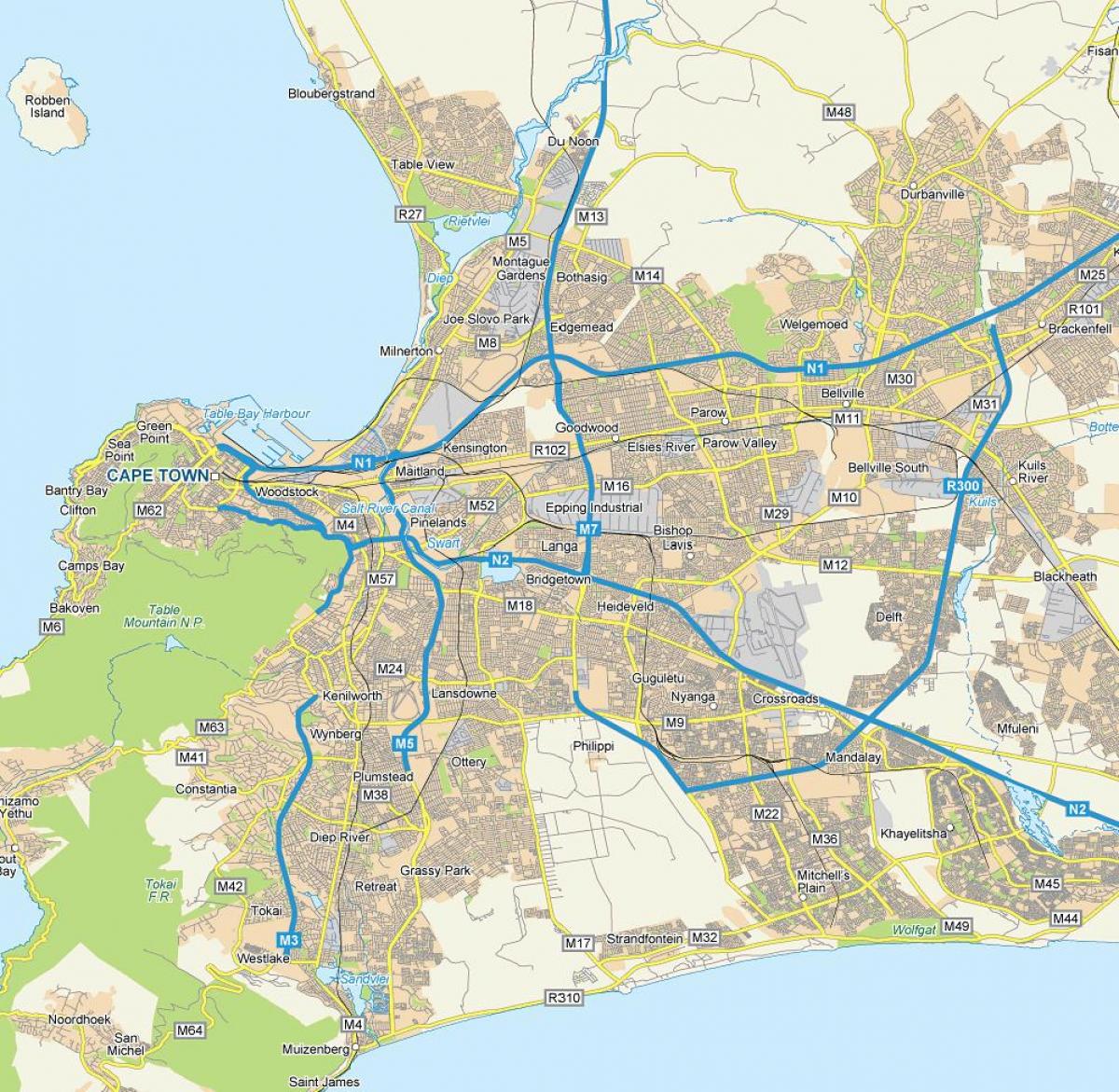 mapa Langa Kapsztad