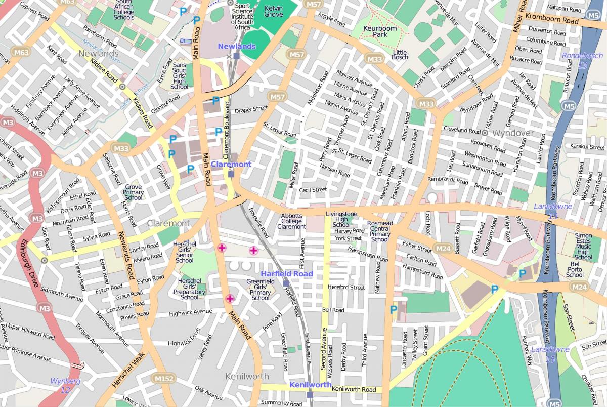 mapa Lansdowne Kapsztad