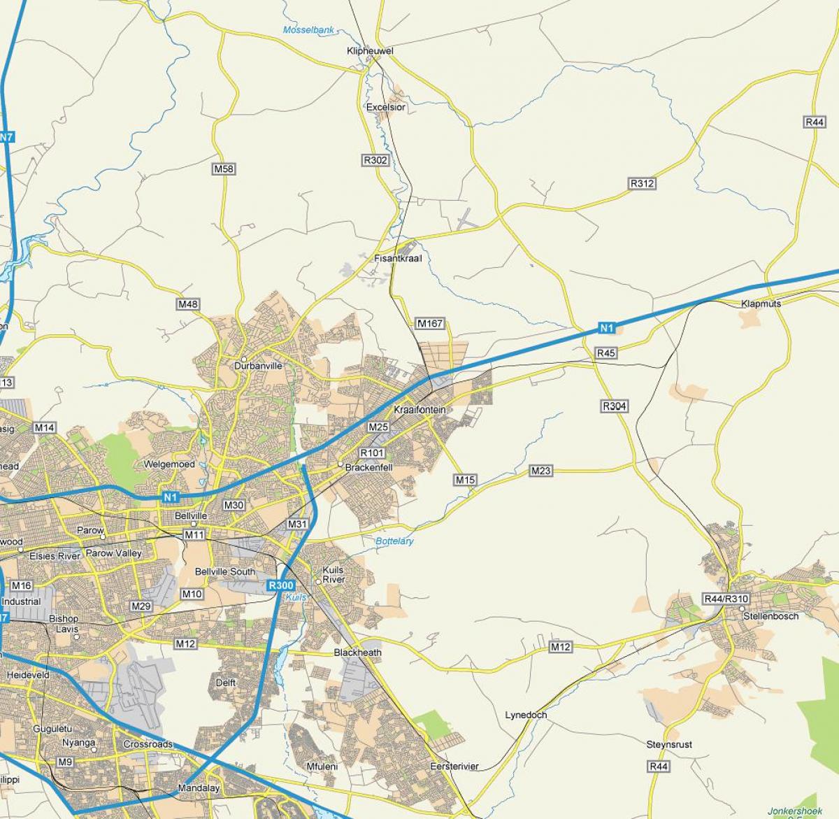 mapa cape Town Kapsztad