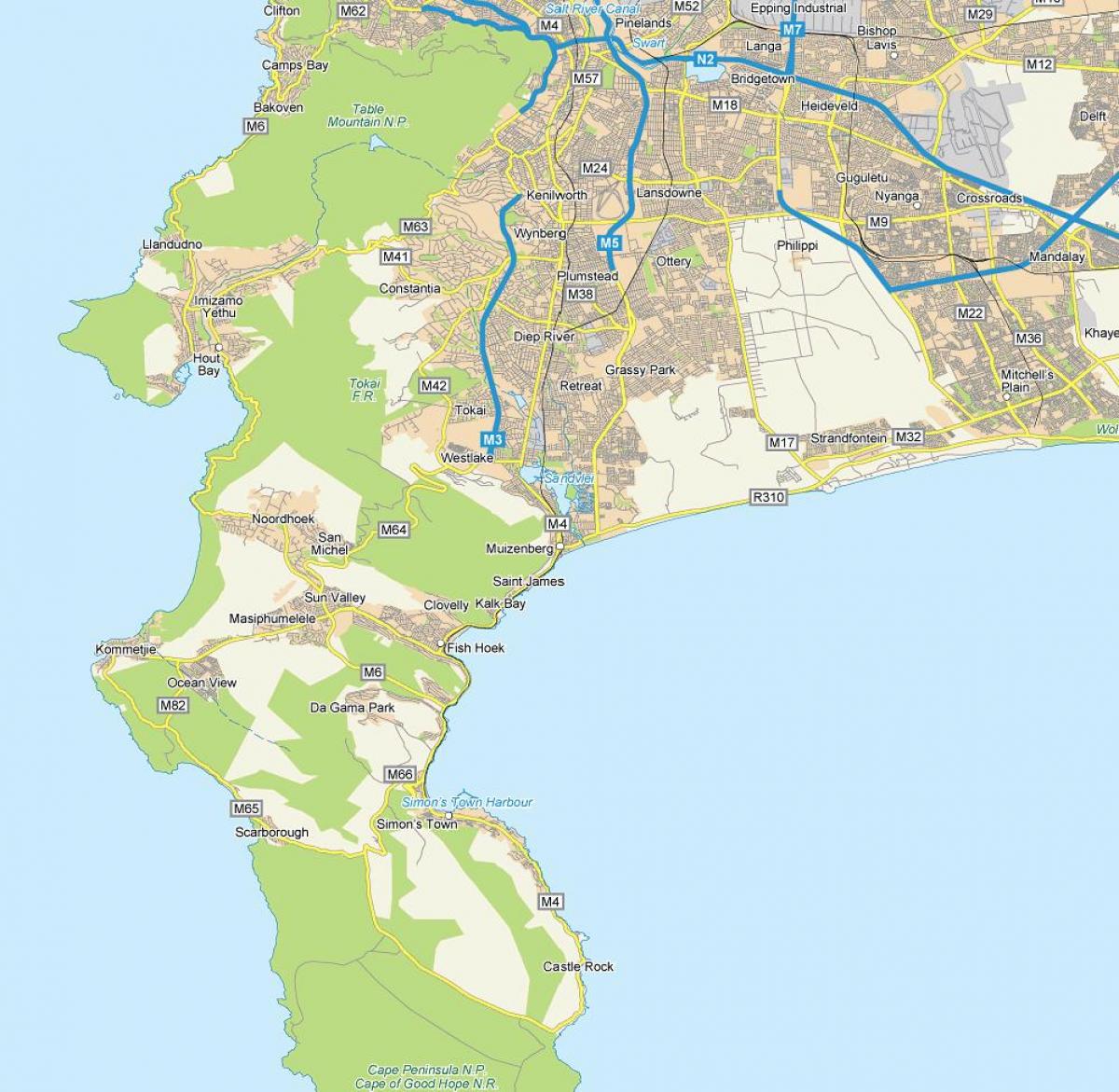 mapa muizenberg Kapsztad