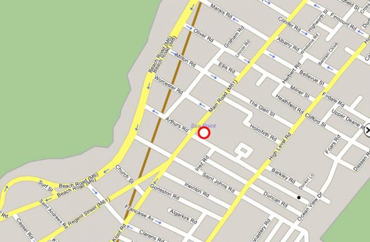 mapa Sea point w Kapsztadzie