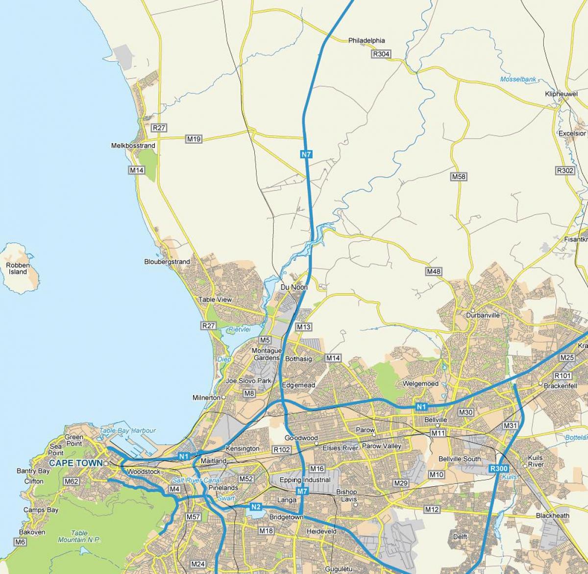 mapa дануна Kapsztad
