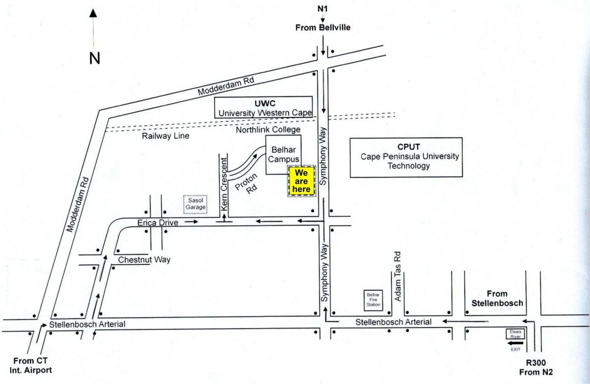mapa cput Kapsztad kampus
