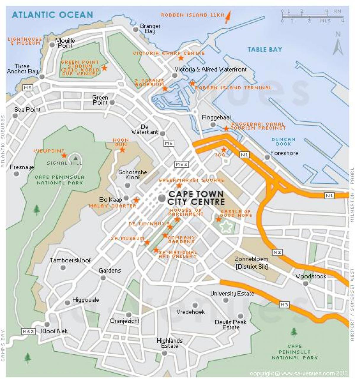 mapa miasta cape Town wieku 