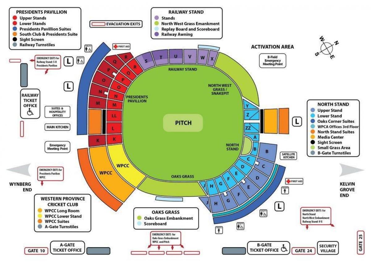 mapa Newlands krykieta