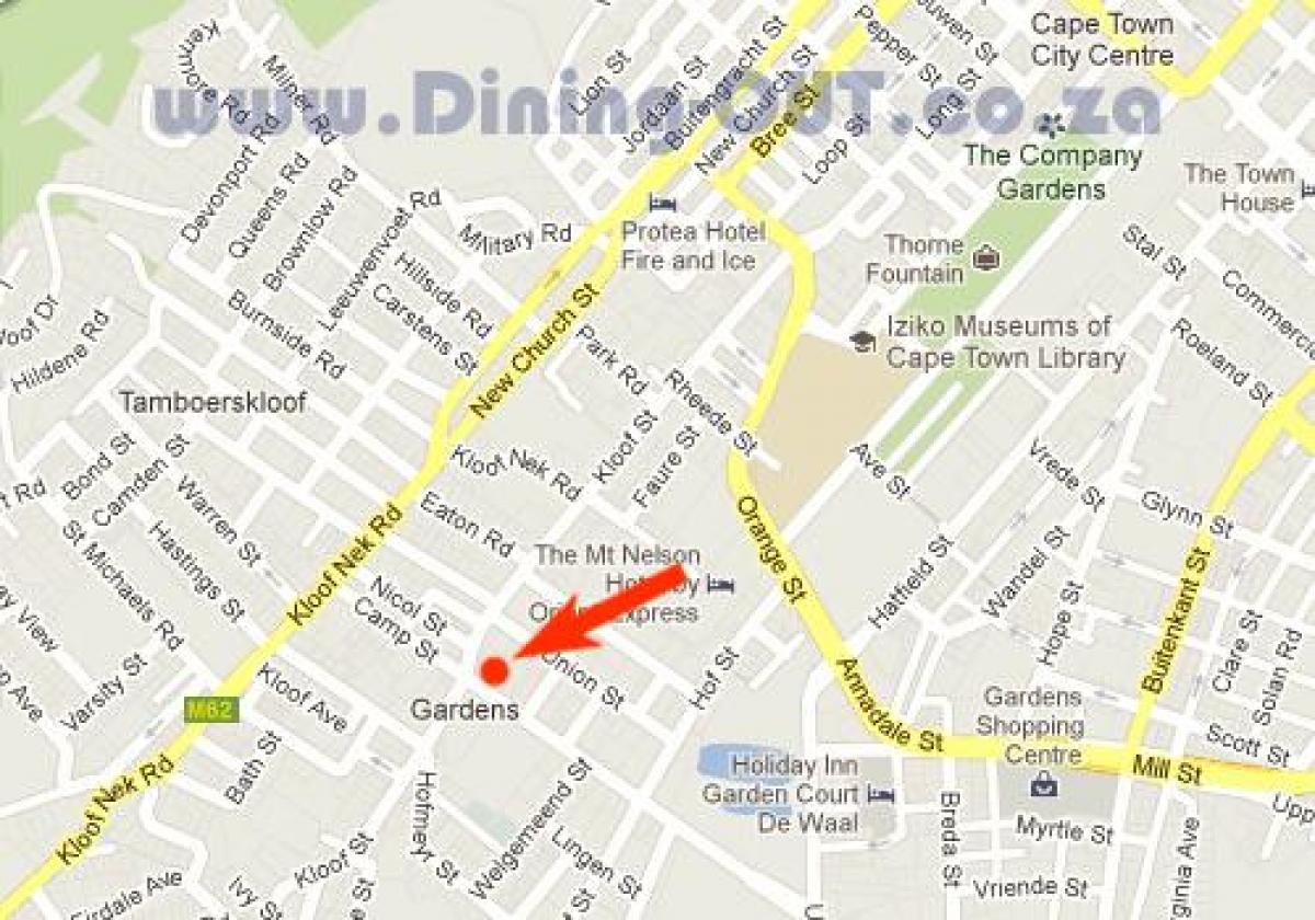 mapa ogrody sklepy Zielonego centrum miasta