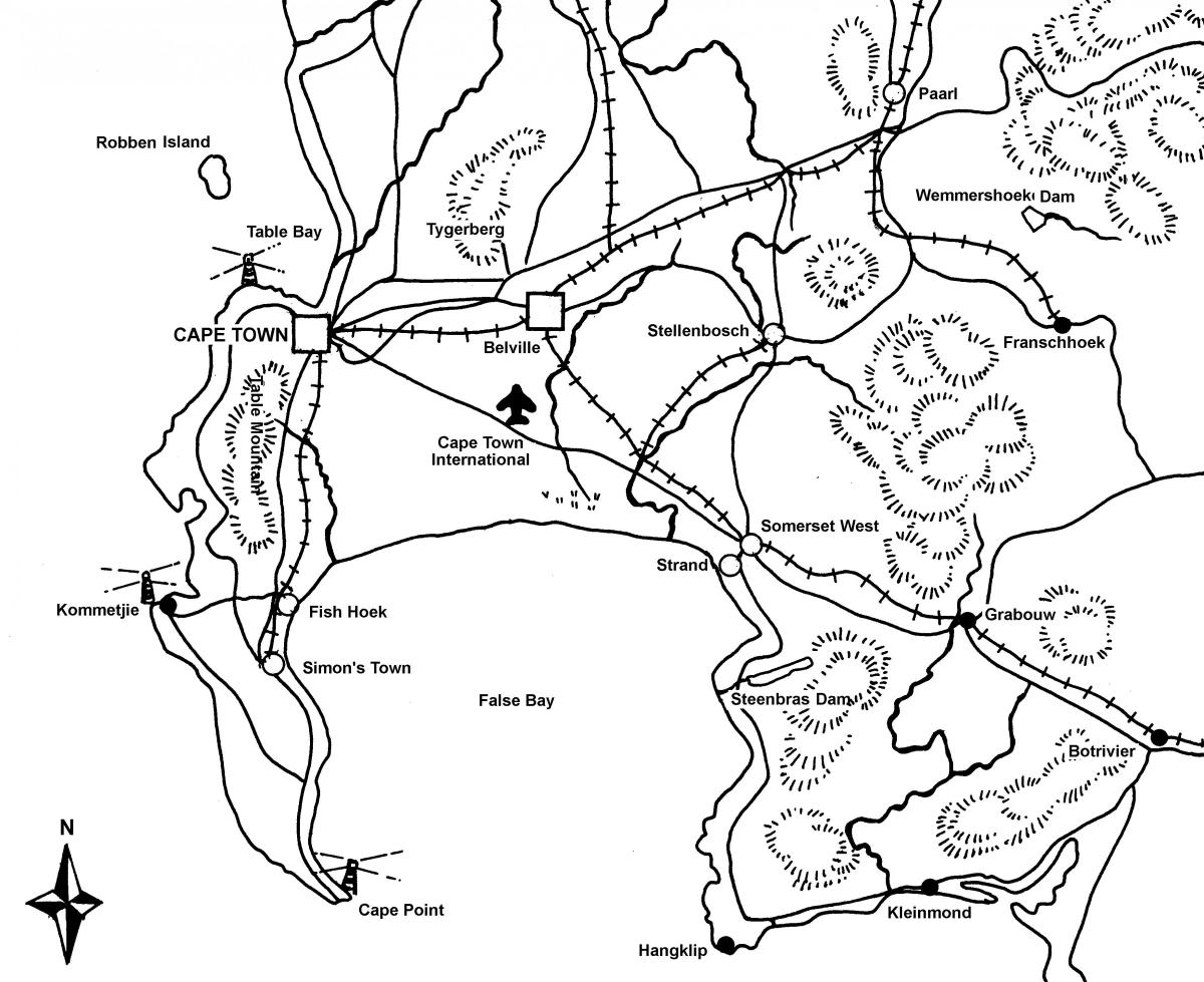 mapa schematyczna mapa Kapsztad