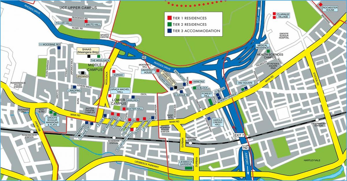 mapa na Uniwersytecie w Kapsztadzie