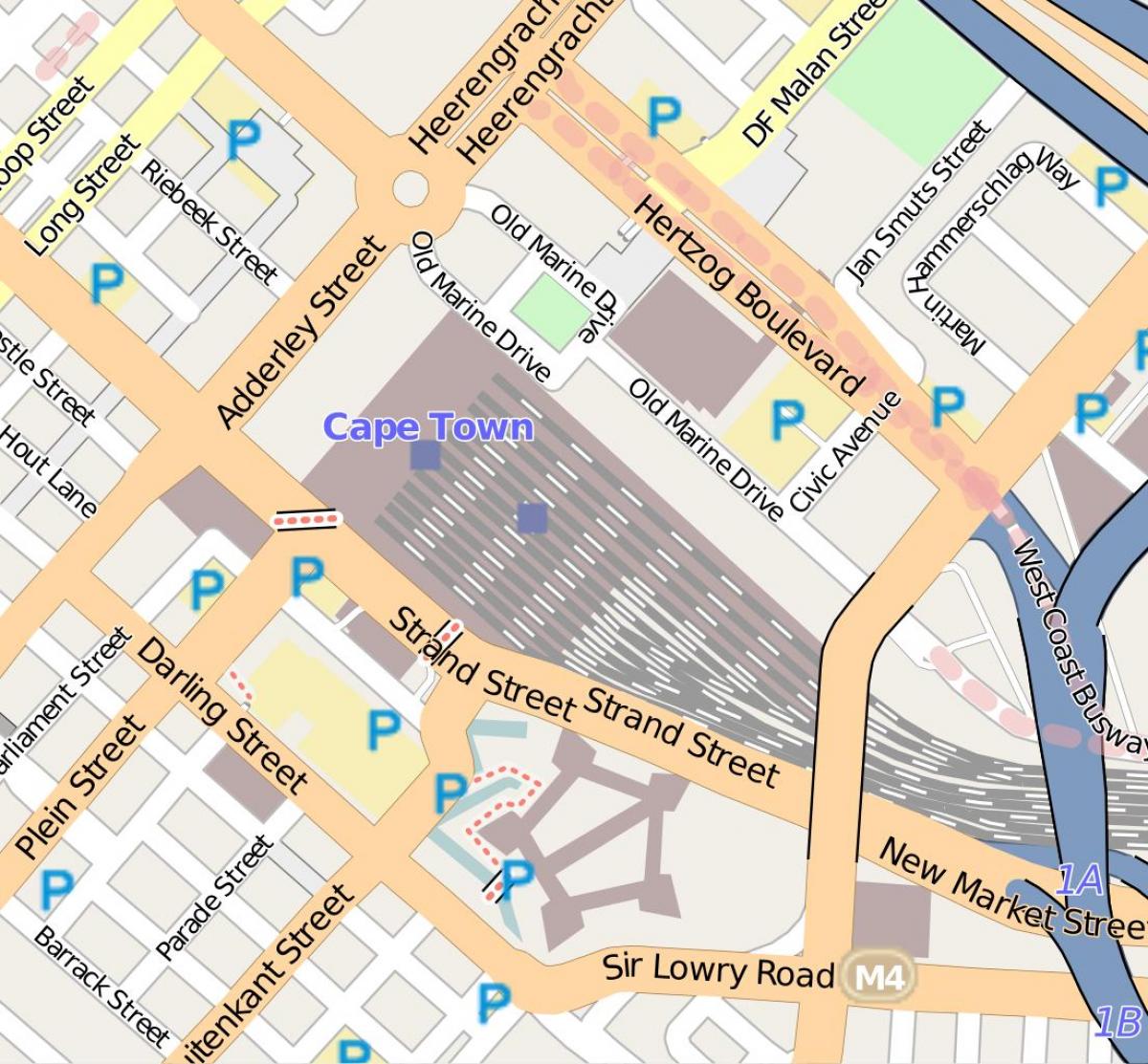 mapa Баррак street Cape town