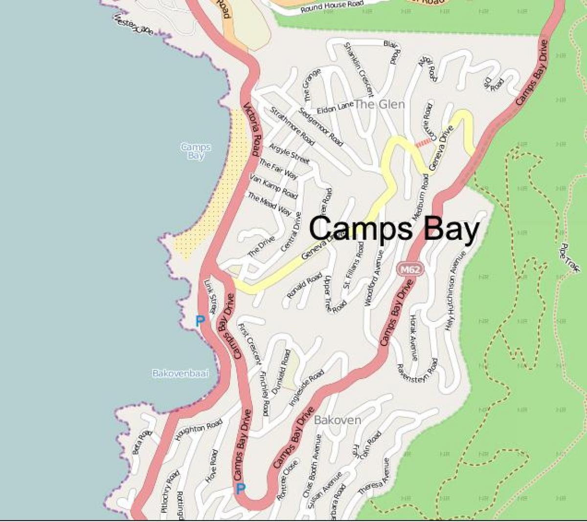 mapa Кэмпс-Bay, cape Town