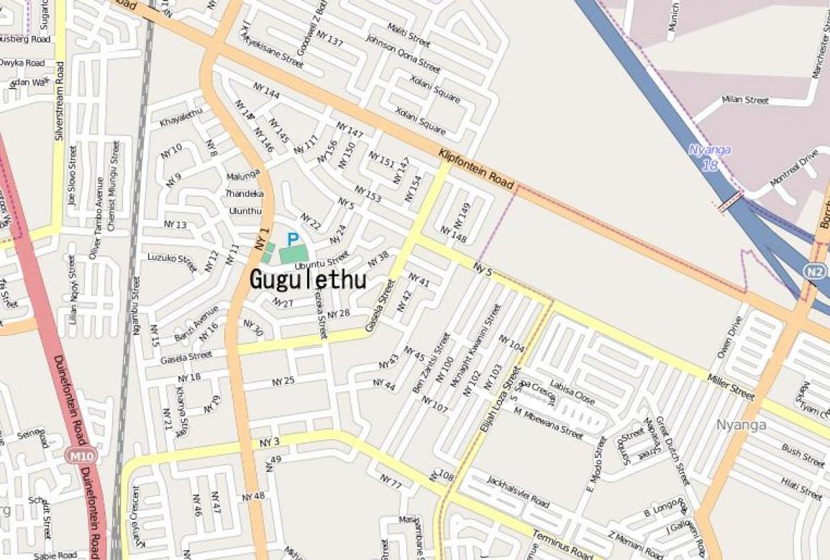 mapa гугулету Kapsztad