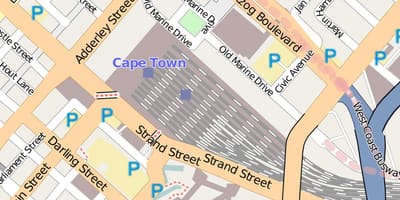 Mapa Баррак street Cape town