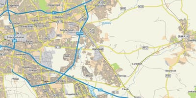 Mapa блэкхите Kapsztad