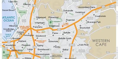 Mapa платтеклооф Kapsztad