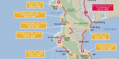 Mapa trasy Cape Argus 