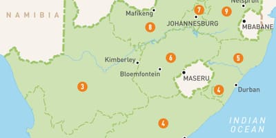 Cape town, republika Południowej Afryki na mapie