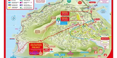 Mapa Kapsztad-hop-hop-off bus trasa 