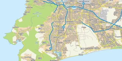 Mapa ulica mapie пламстед Kapsztad