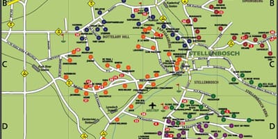 Mapę szlaku winnego "mapy drogowej" Kapsztad